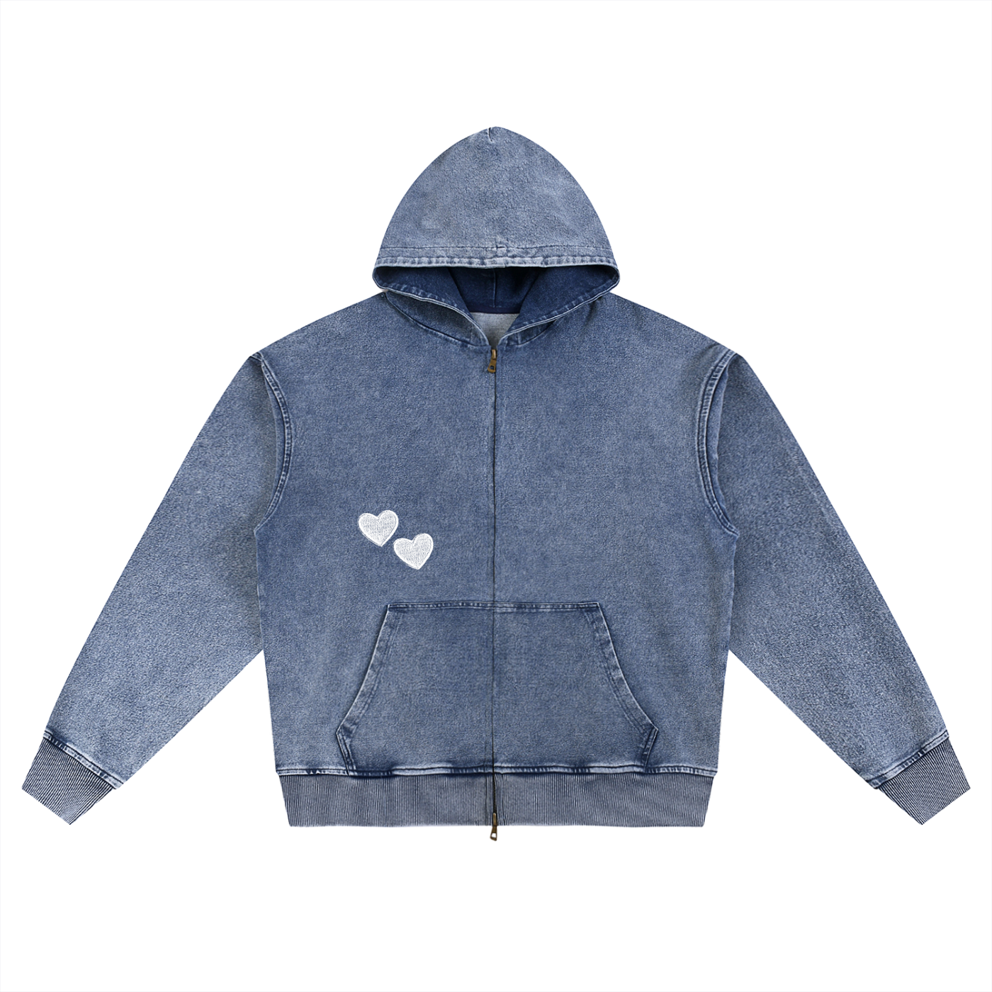 Adult Oversized Heart Zip Up